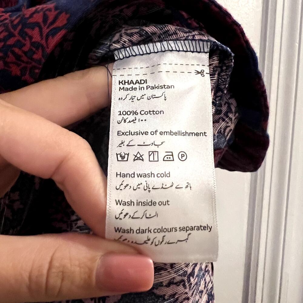 Khaadi pakistani long top size 12 purple blue - Picture 4 of 5